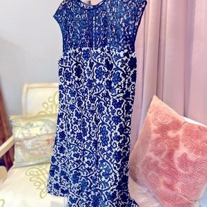 Kay Unger blue lace cocktail dress. Lined. Size 18. Barely worn.